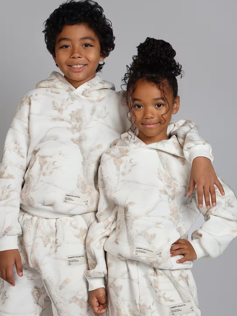 Comfrt Camo Kids Hoodie in White Oak Youth Size XL